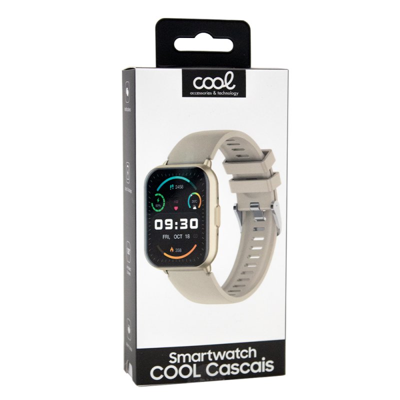 Smartwatch COOL Cascais Silicone Champanhe (Amoled, Chamadas, Esporte, Saúde)