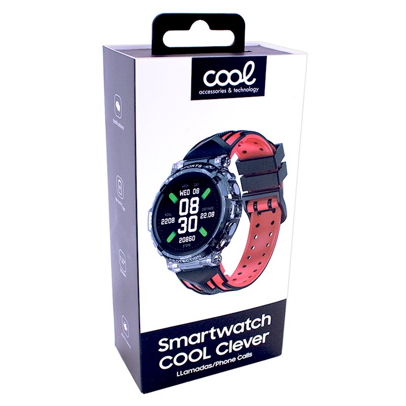 Smartwatch COOL Clever Silicone Preto (Chamadas, Esporte, Saúde)