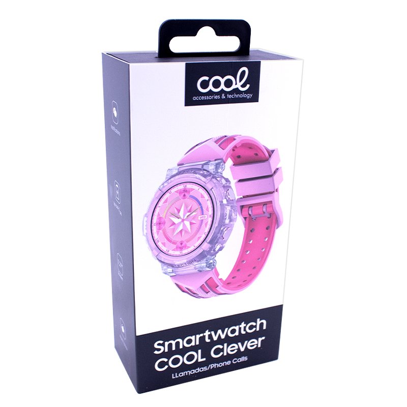 Smartwatch COOL Clever Silicone Rosa (Chamadas, Esporte, Saúde)