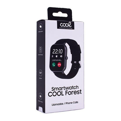 Smartwatch COOL Forest Silicone Preto (Chamadas, Esporte, Sono, Câmera)