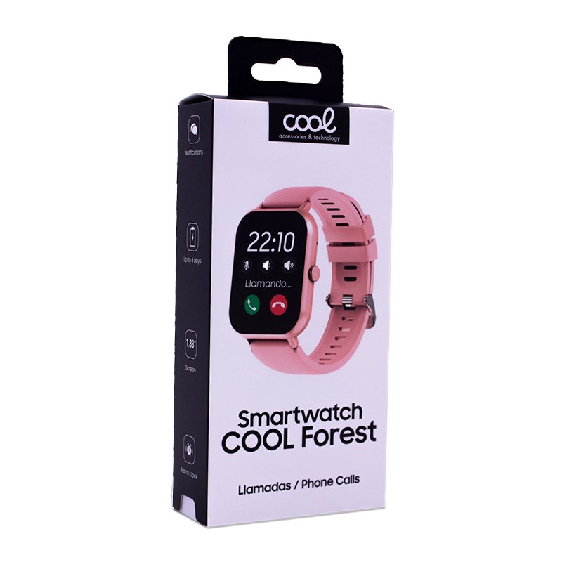Smartwatch COOL Forest Silicone Rosa (Chamada, Esporte, Sono, Câmera)