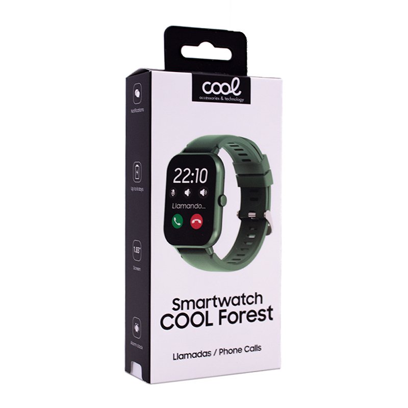 Smartwatch COOL Forest Silicone Verde (Chamadas, Esporte, Sono, Câmera)