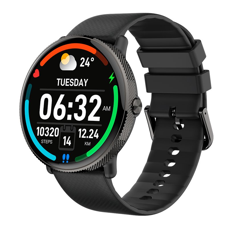 Smartwatch COOL Forever Silicone Preto (AMOLED, Chamadas, Esporte, Saúde)