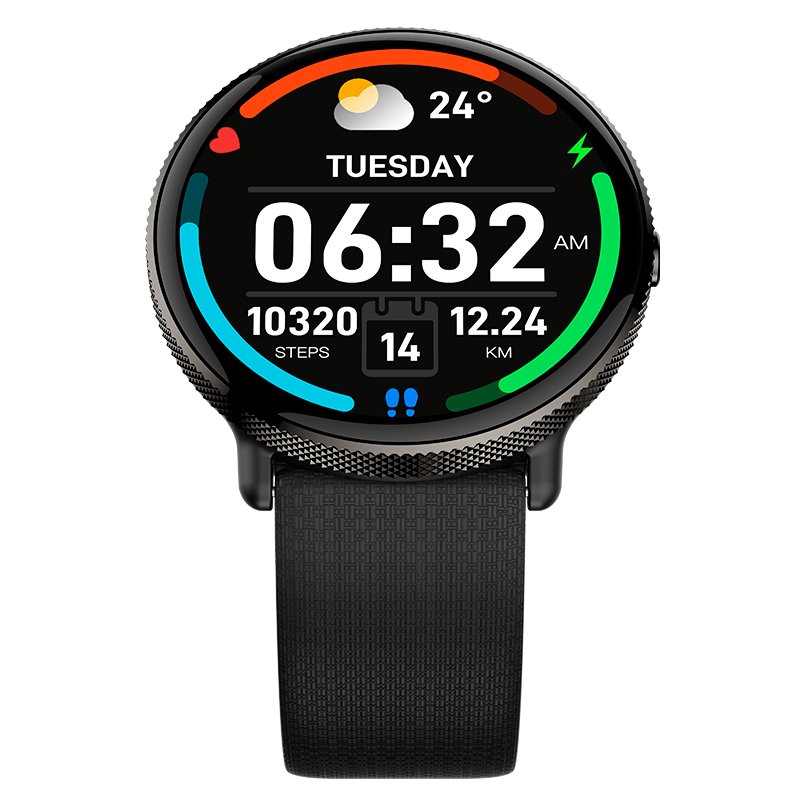 Smartwatch COOL Forever Silicone Preto (AMOLED, Chamadas, Esporte, Saúde)