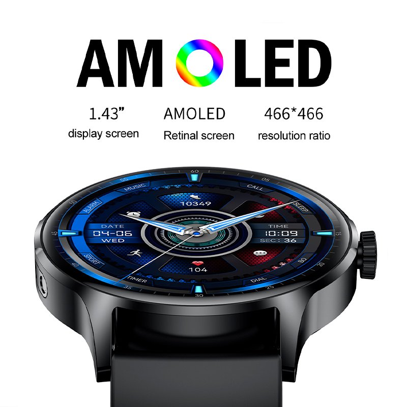 Smartwatch COOL Iris Silicone Rosa (AMOLED, Chamadas, Esporte, Saúde)