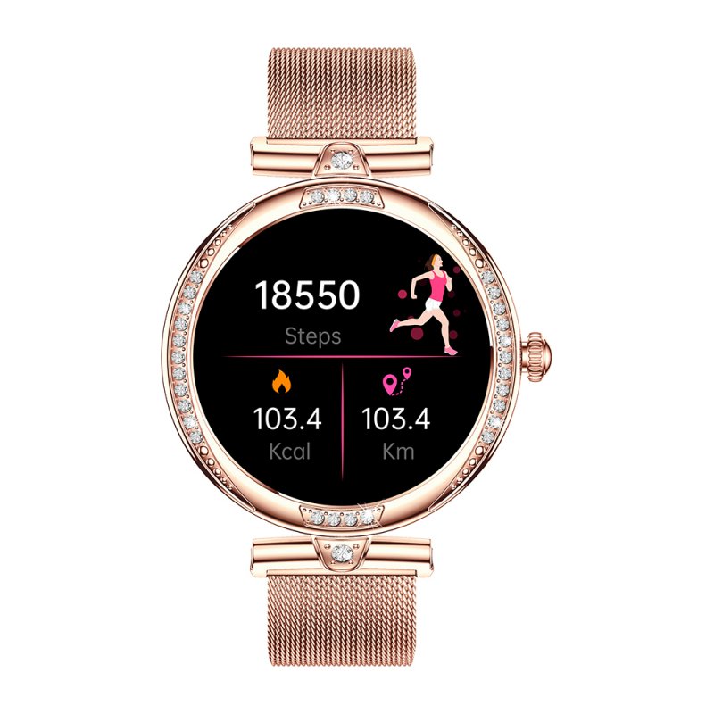 Smartwatch COOL Mónaco + 2 Correias (AMOLED, Chamadas, Esporte, Saúde) Rosa Gold
