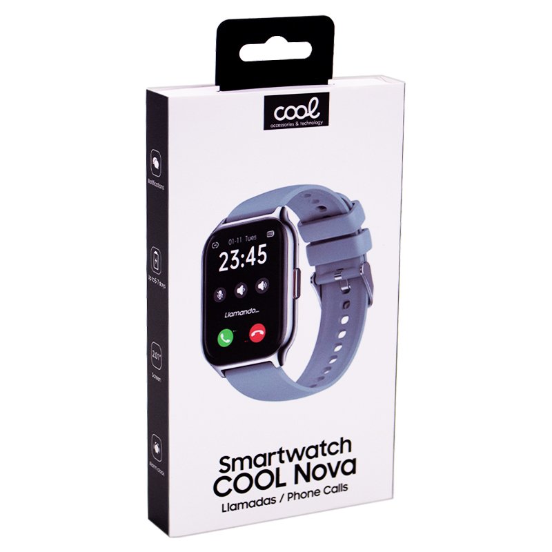 Smartwatch COOL Nova Silicone Cinza (Chamadas, Esporte, Saúde)
