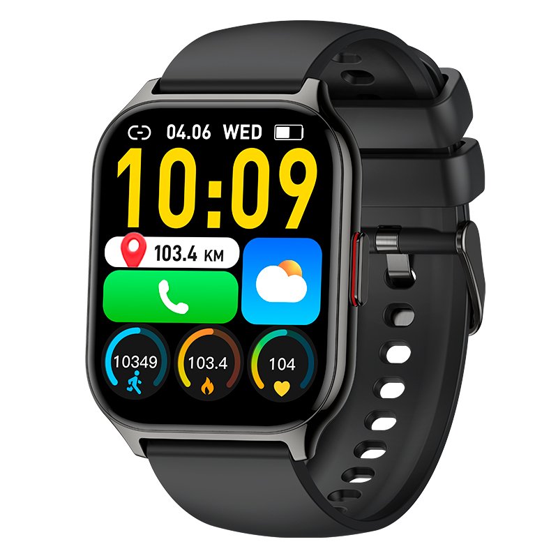 Smartwatch COOL Nova Silicone Preto (Chamadas, Esporte, Saúde)