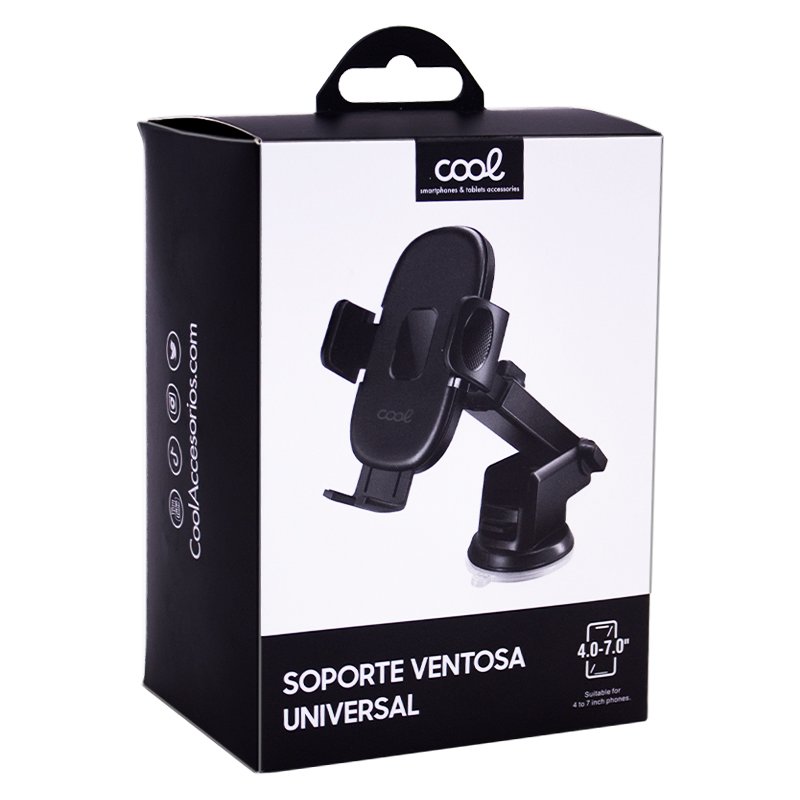 Suporte Universal para Carro COOL Ventosa One Click Preto