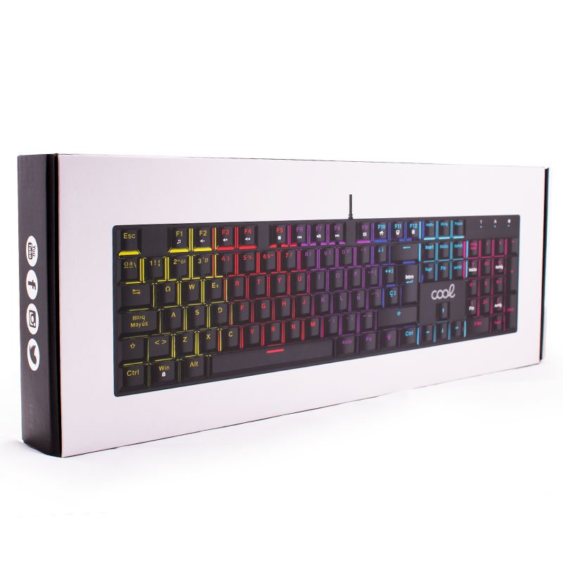 Teclado para PC Espanhol Cabo mecânico USB gaming COOL Austin