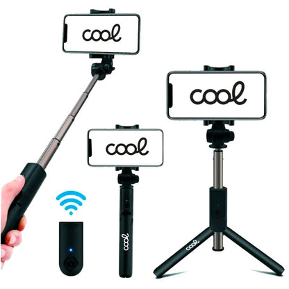 Suporte para tripé extensível universal COOL + controle remoto Bluetooth para selfie