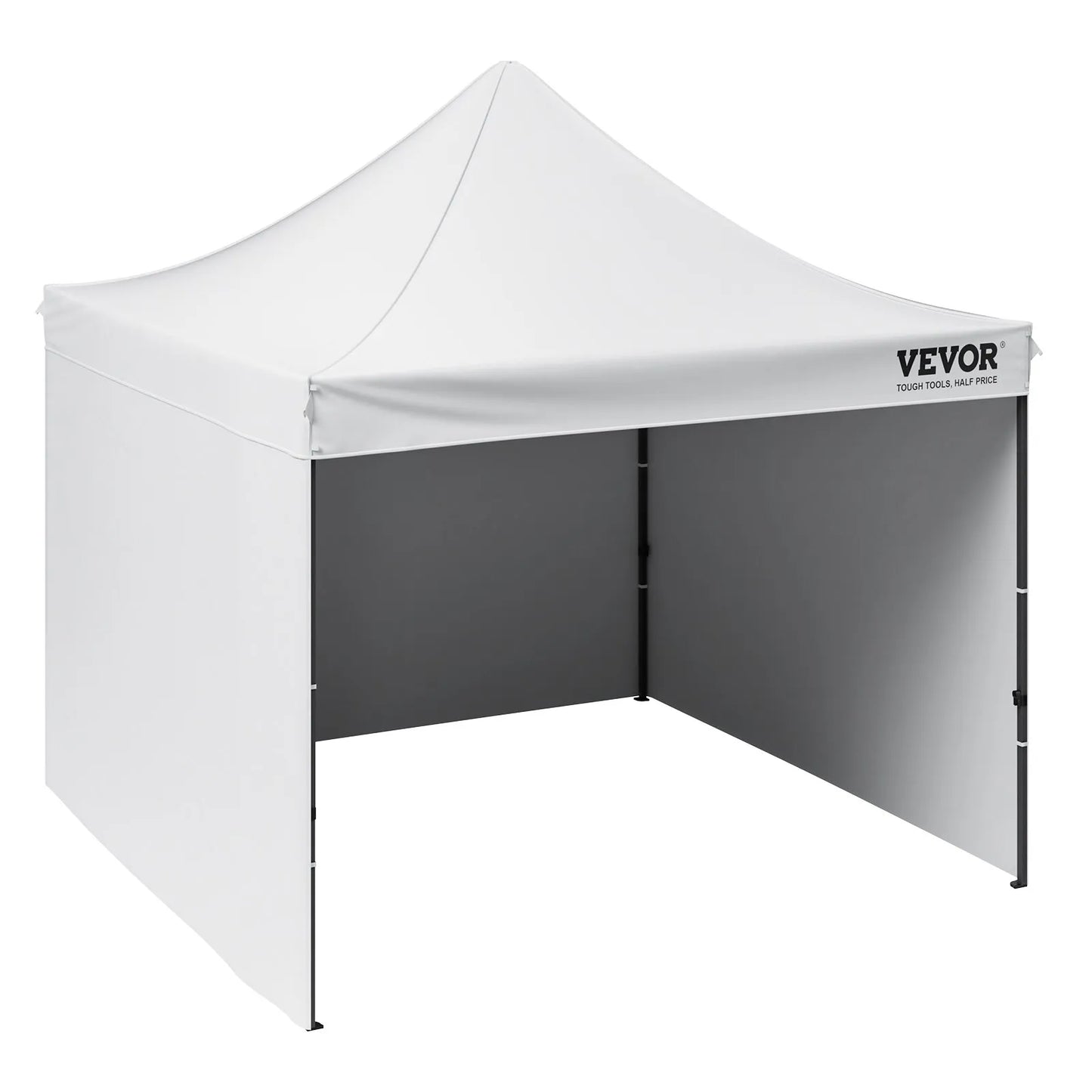 Tenda de gazebo para áreas externas VEVOR Pop Up Canopy Tent 304,8 x 304,8 cm com paredes laterais e bolsa branca