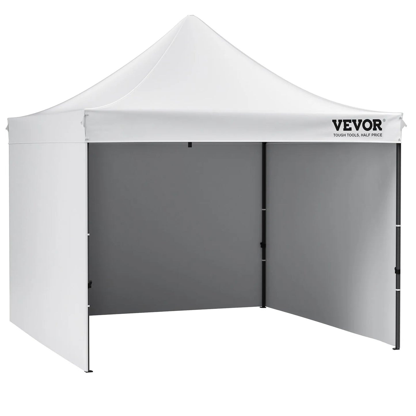 Tenda de gazebo para áreas externas VEVOR Pop Up Canopy Tent 304,8 x 304,8 cm com paredes laterais e bolsa branca