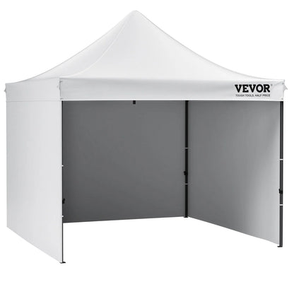 Tenda de gazebo para áreas externas VEVOR Pop Up Canopy Tent 304,8 x 304,8 cm com paredes laterais e bolsa branca