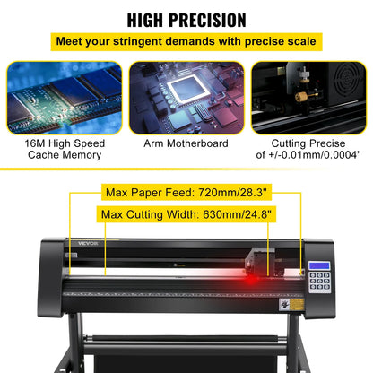 Plotter de Corte de Vinil VEVOR 720mm | Olho Óptico p/ Contorno