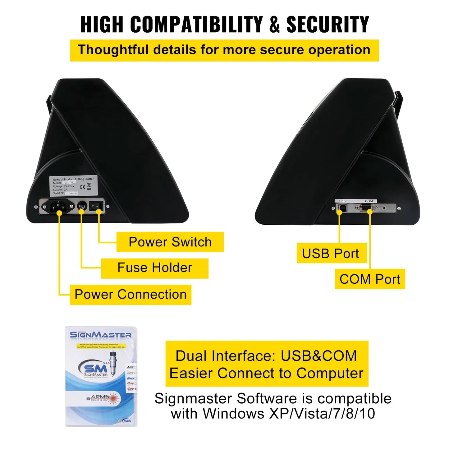 Plotter de Corte de Vinil VEVOR 720mm | Olho Óptico p/ Contorno