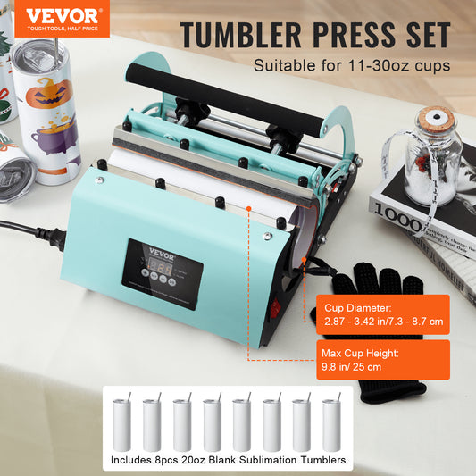 Máquina de Sublimação VEVOR com 8 Copos 20oz