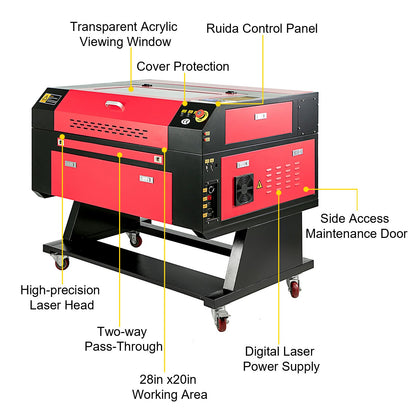 Gravadora Laser VEVOR 60W - Área 500x700mm