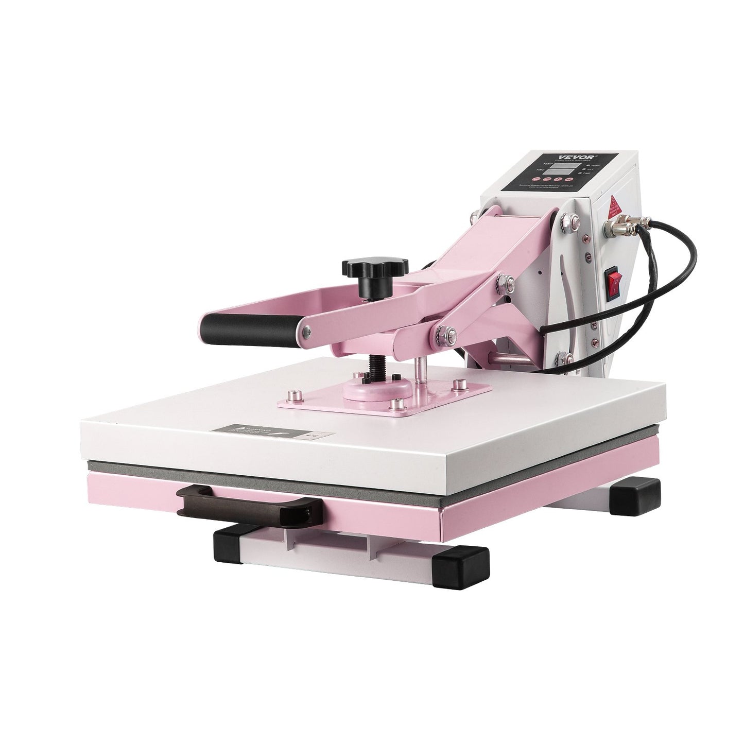 Prensa Térmica VEVOR 380x380 mm Rosa - Fácil e Eficiente