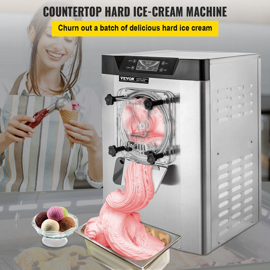 Máquina Comercial de Gelado Duro 16-20L/h Aço Inox