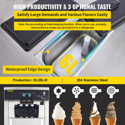 Máquina de Gelado Suave VEVOR 2200W para Negócios