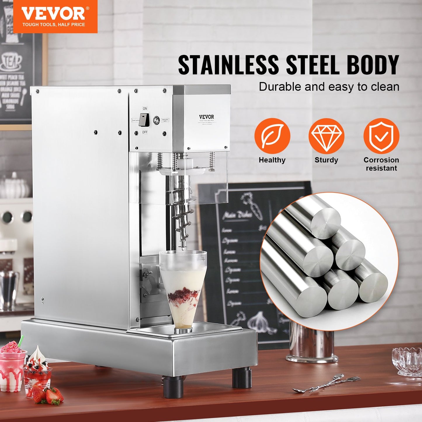 Misturadora de Gelados VEVOR 750W Alta Velocidade