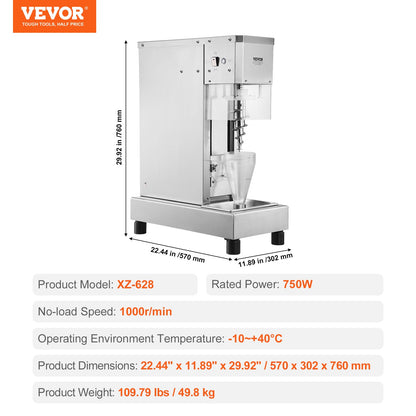 Misturadora de Gelados VEVOR 750W Alta Velocidade