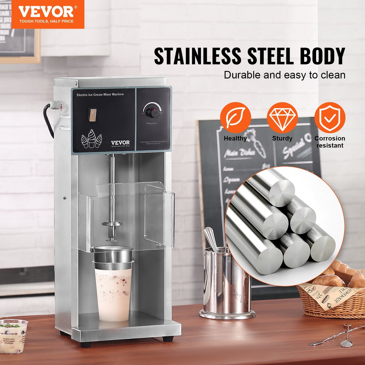 VEVOR Misturadora de Gelados 400W Alta Velocidade