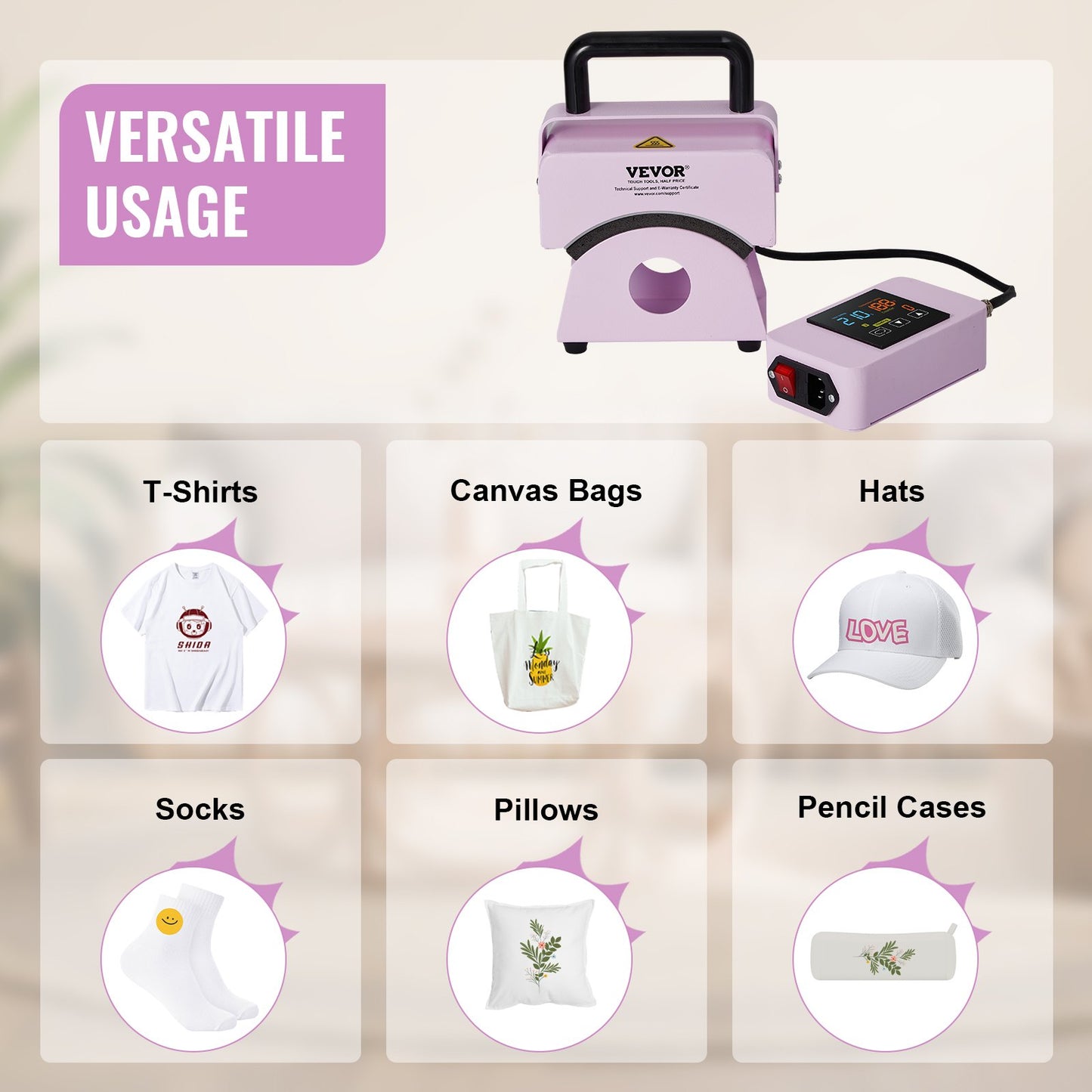 Prensa de Chapéus VEVOR Mini com Painel Digital