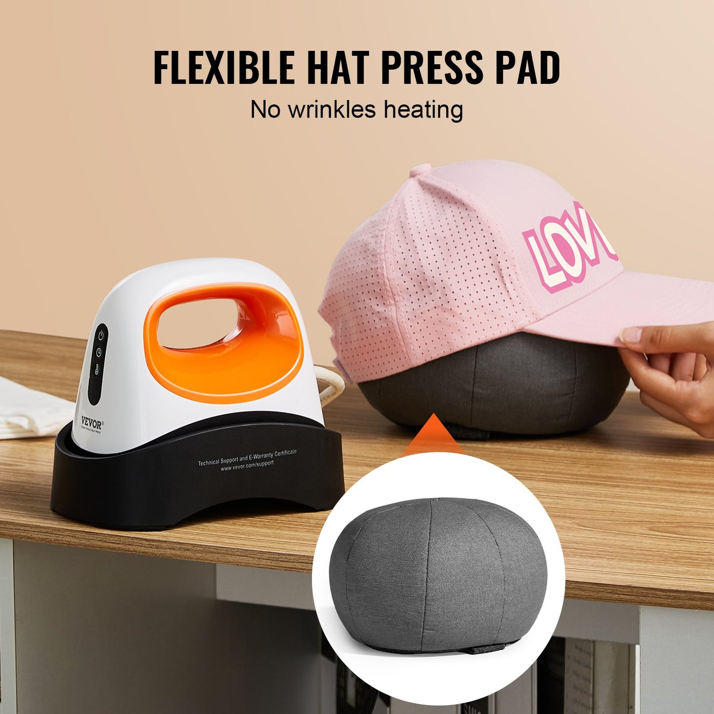 Prensa de Chapéus VEVOR Mini com 3 Níveis de Calor