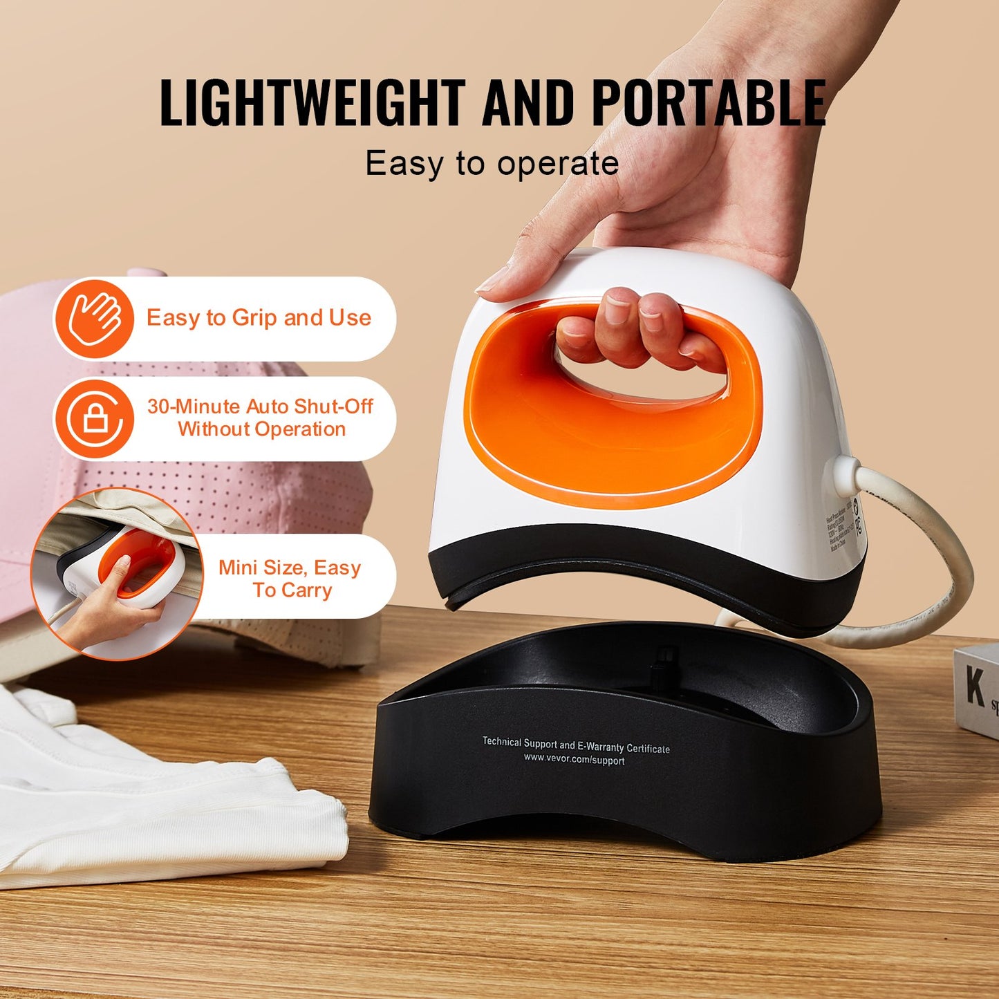 Prensa de Chapéus VEVOR Mini com 3 Níveis de Calor
