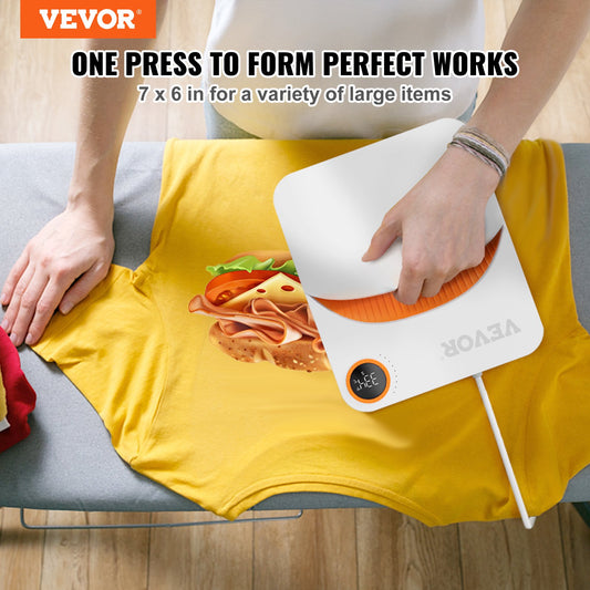 Prensa Térmica Portátil VEVOR 7x6" para Sublimação DIY