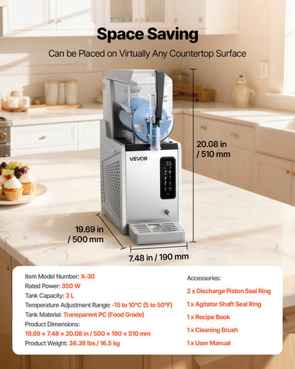Máquina Slushy VEVOR 3L - Bebidas Geladas em Casa