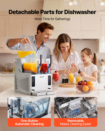 Máquina Slushy VEVOR 3L x 2 Tanques - Bebidas Geladas