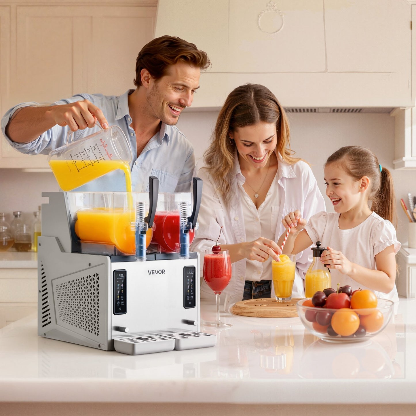 Máquina Slushy VEVOR 3L x 2 Tanques - Bebidas Geladas