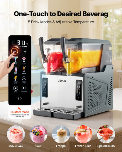 Máquina Slushy VEVOR 4L x 2 Tanques - Sem Gelo