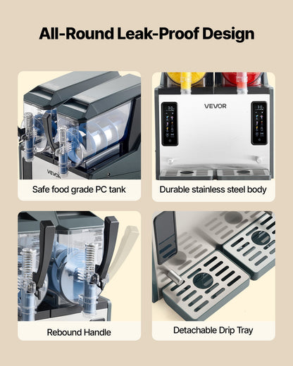Máquina Slushy VEVOR 4L x 2 Tanques - Sem Gelo