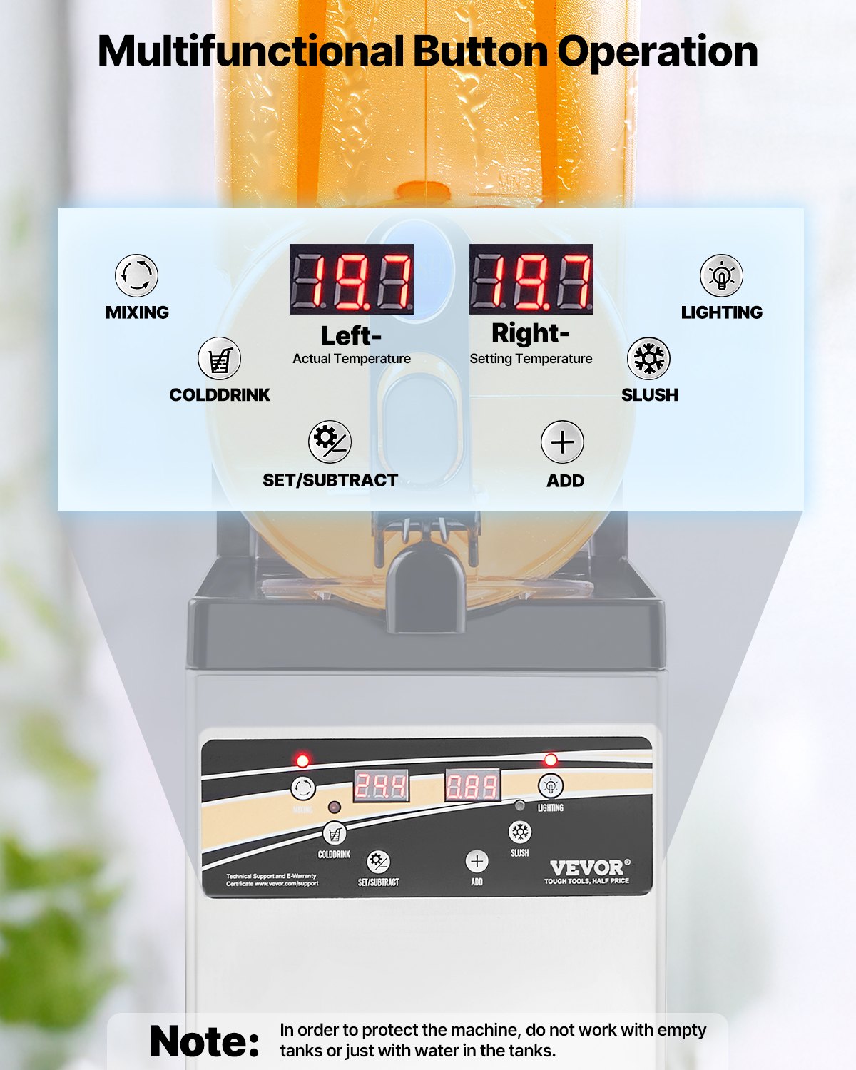 Máquina Profissional de Bebidas Geladas 15L VEVOR