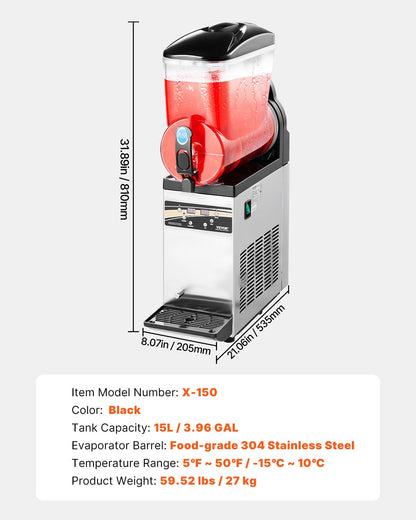 Máquina Profissional de Bebidas Geladas 15L VEVOR