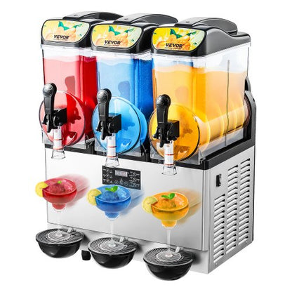 Máquina Slushy Tripla 15L VEVOR para Bebidas Congeladas