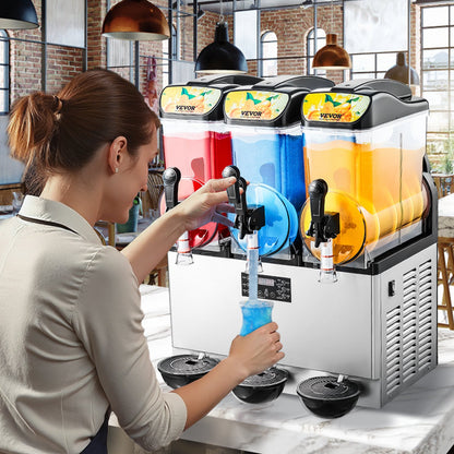 Máquina Slushy Tripla 15L VEVOR para Bebidas Congeladas