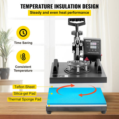 Prensa Térmica VEVOR 2 em 1 250x300mm para Sublimação