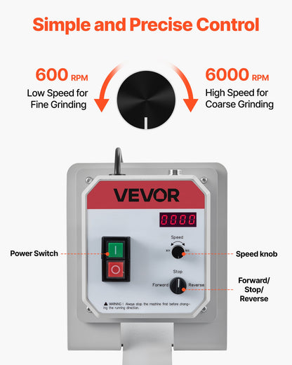 Moinho de Correia VEVOR 1500W com Velocidade Variável