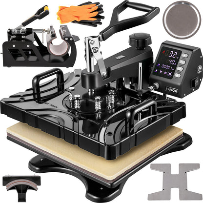Prensa Térmica 6 em 1 VEVOR 12x15 Polegadas 1000W