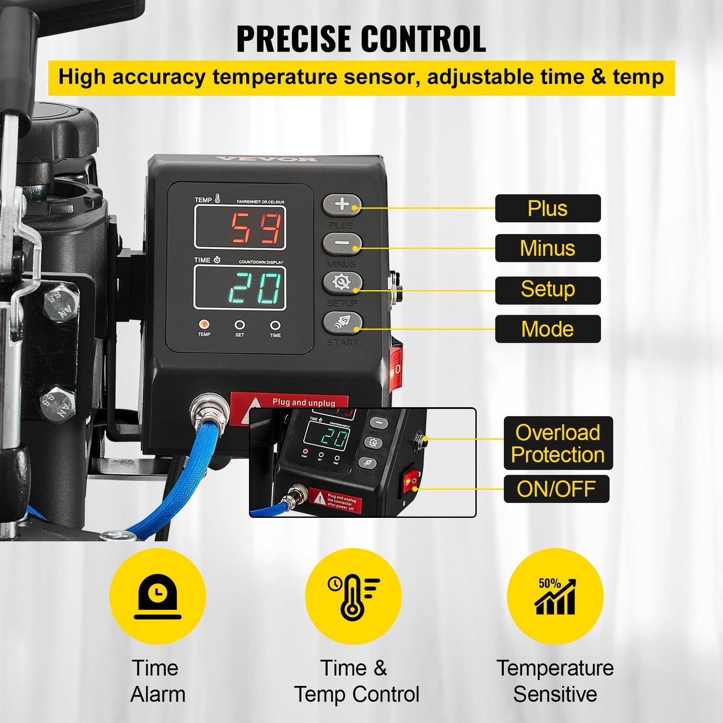 Prensa Térmica VEVOR 10 em 1 1000W para Sublimação