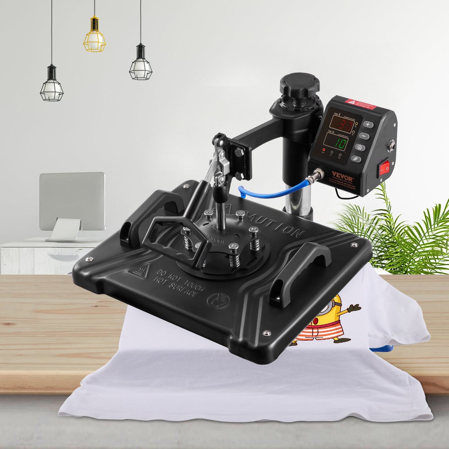 Prensa Térmica 10 em 1 VEVOR 1000W com Rotação 360°