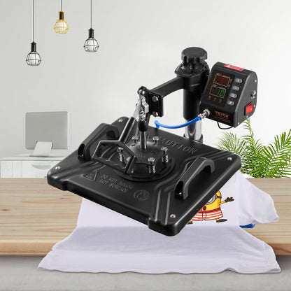 Prensa Térmica 10 em 1 VEVOR 1000W com Rotação 360°