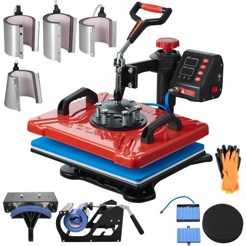 Prensa Térmica 10 em 1 VEVOR 1000W com Rotação 360°