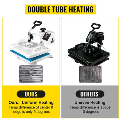 Prensa Térmica 5 em 1 VEVOR 1250W para Têxteis e Mais