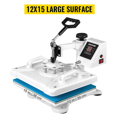 Prensa Térmica 5 em 1 VEVOR 1250W para Têxteis e Mais